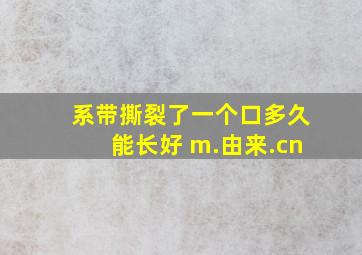 系带撕裂了一个口多久能长好 m.由来.cn